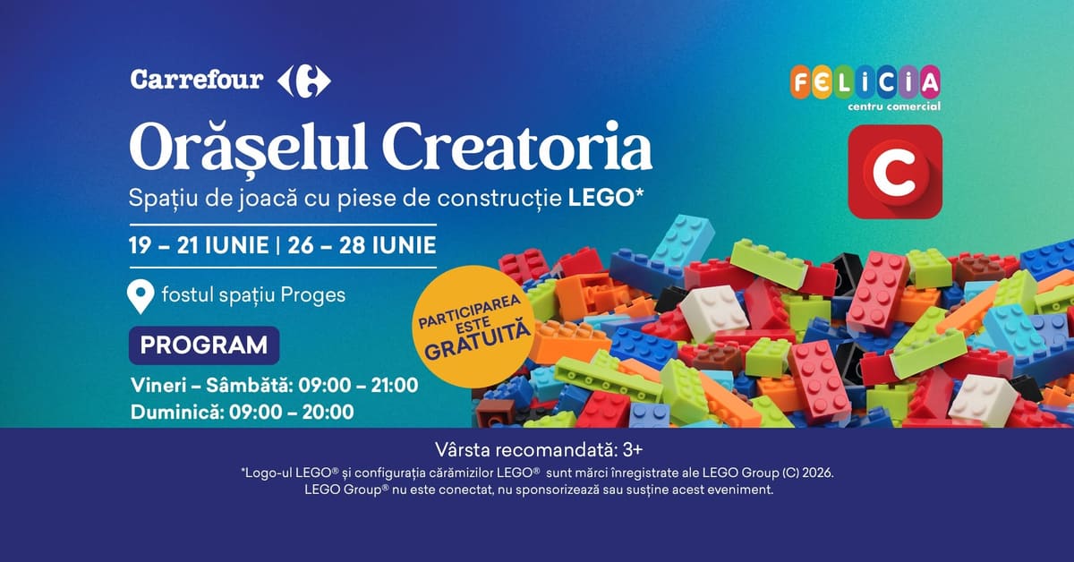 Orășelul Creatoria la Centrul Comercial Felicia Iași – Atelier pentru familie +0 ani