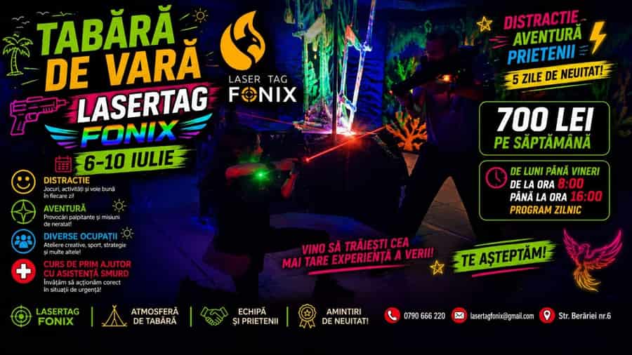 Tabără de vară Laser Tag Fonix – Școală de Vară pentru copii 5-12 ani