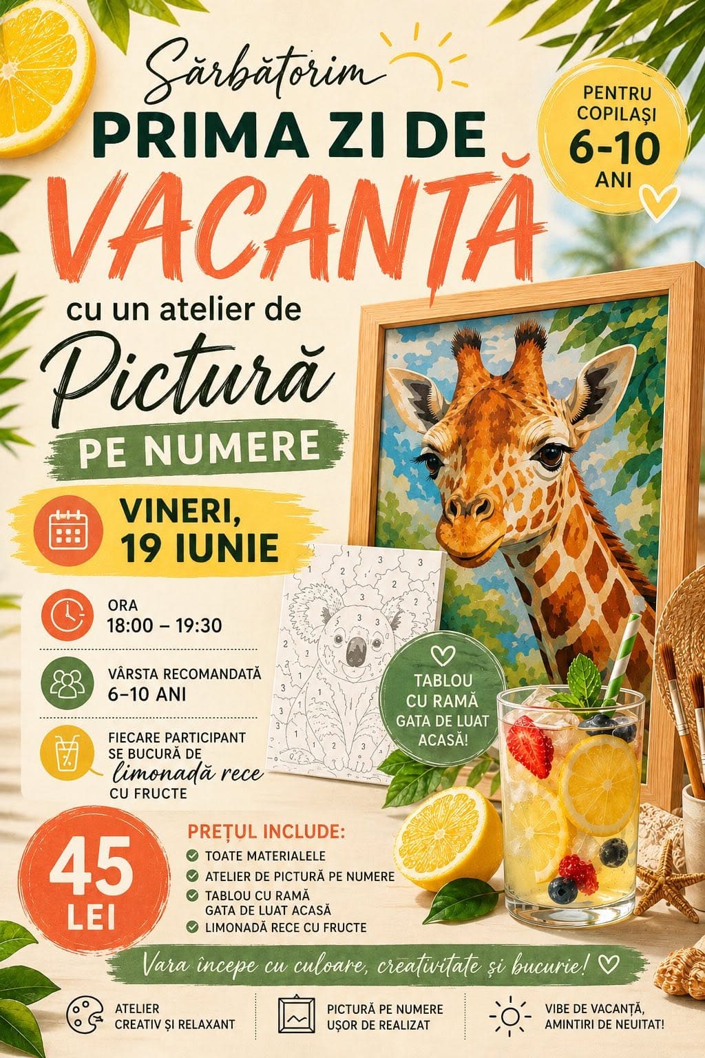 Atelier de pictură pe numere 🖼️ – Atelier pentru copii 6-10 ani
