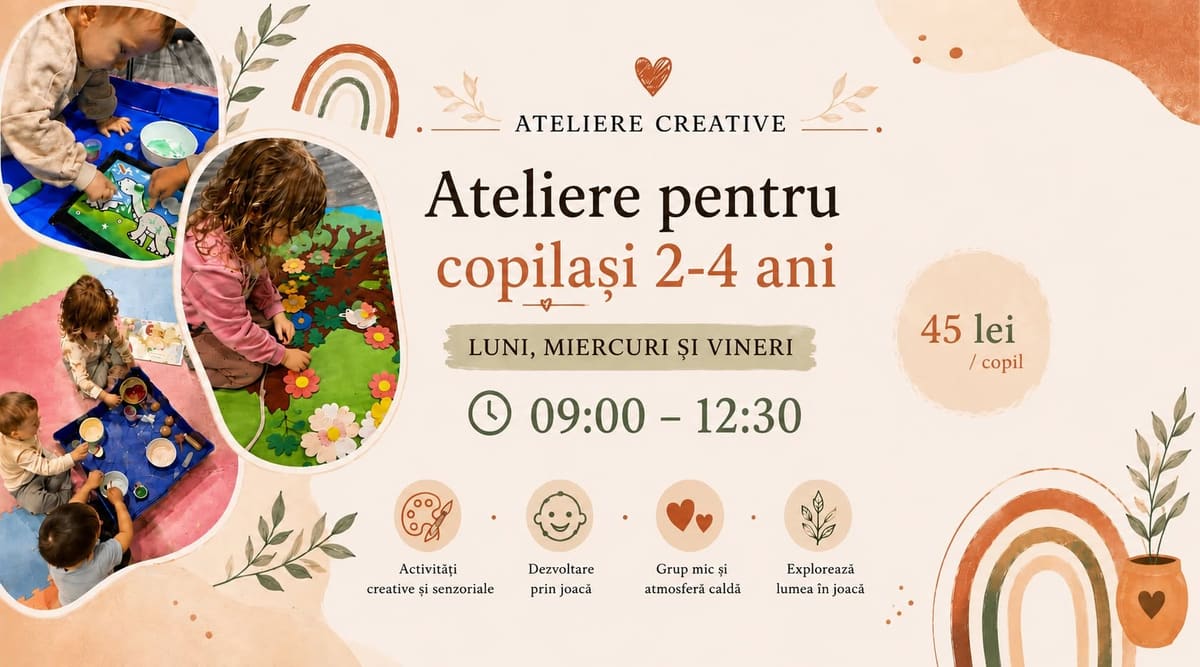 Ateliere creative pentru copilași 2-4 ani – Atelier pentru copii 2-4 ani