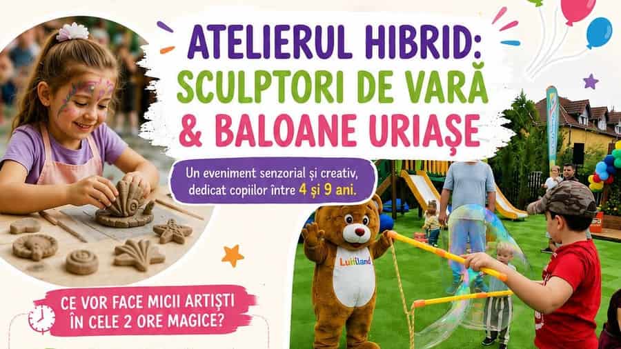 Atelierul Hibrid: Sculptori de Vară & Baloane Uriașe – Atelier pentru copii 4-12 ani