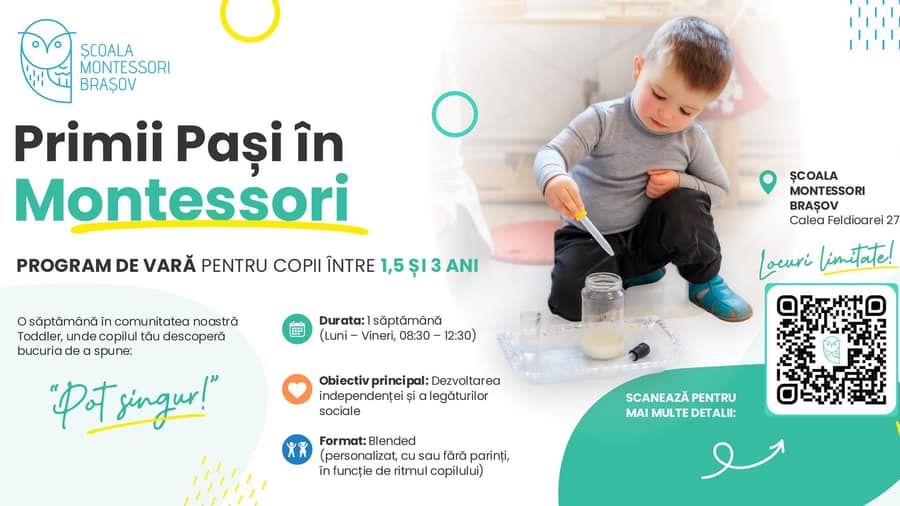 Primii Pași în Montessori – program de vară 1,5 - 3 ani