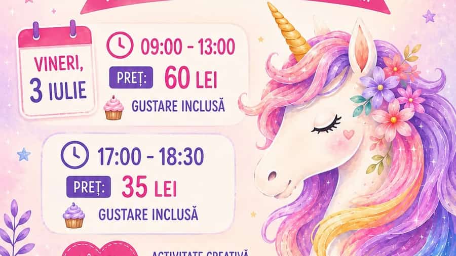 Unicornii magici 🦄 – Atelier pentru copii 3-7 ani