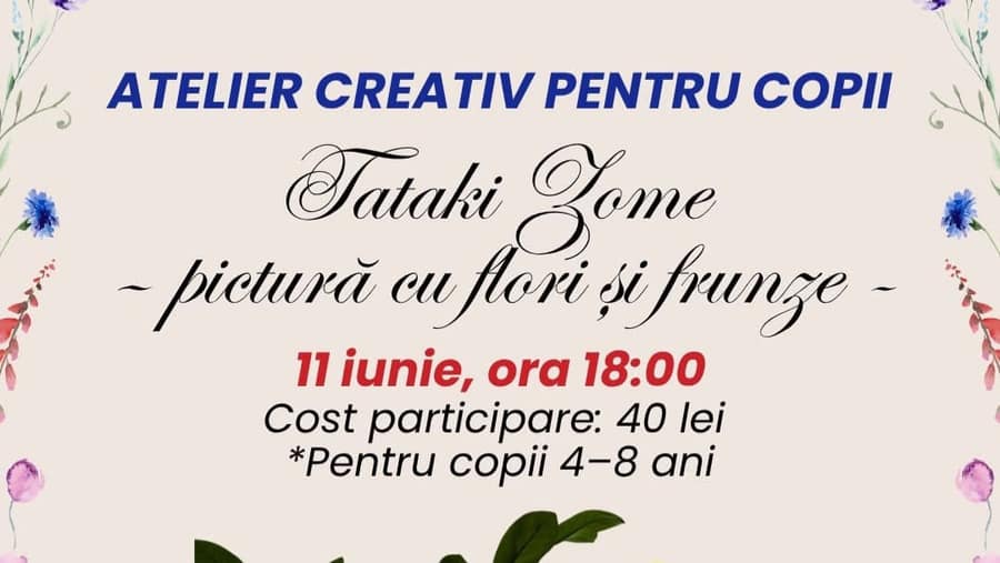 Atelier creativ – Tataki Zome, pictură cu flori și frunze