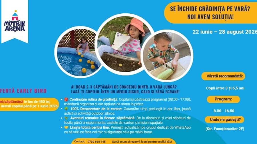 🌞 Clubul de Vară Motrik Arena 🌍 – Școală de Vară pentru copii 3-7 ani