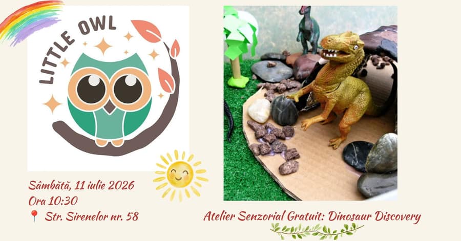 Atelier senzorial gratuit: DINOSAUR DISCOVERY – Atelier pentru copii 1-3 ani